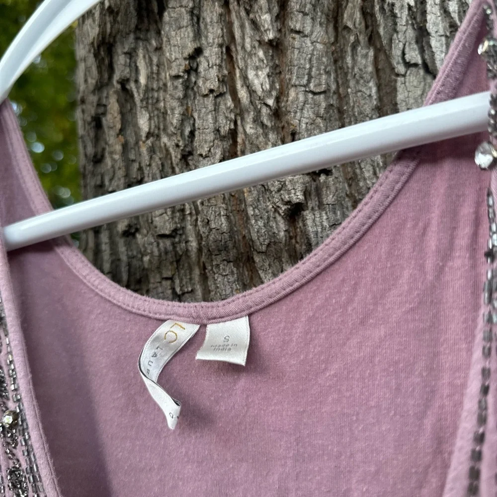 LC Lauren Conrad Mauve Embellished Tank Top - Picture 5 of 7
